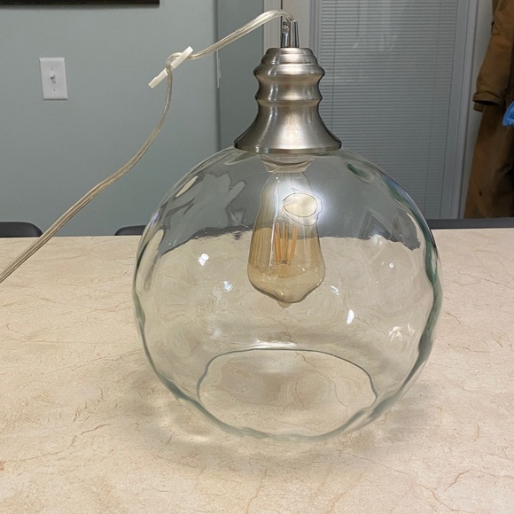 Portable hanging Glass Pendant Lamp with Edison bulb - Picture 9 of 15